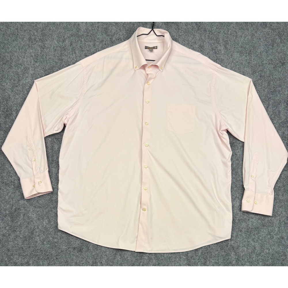 Peter Millar Summer Comfort Shirt Mens XXL Pink Lng Sleeve Performance Button Up
